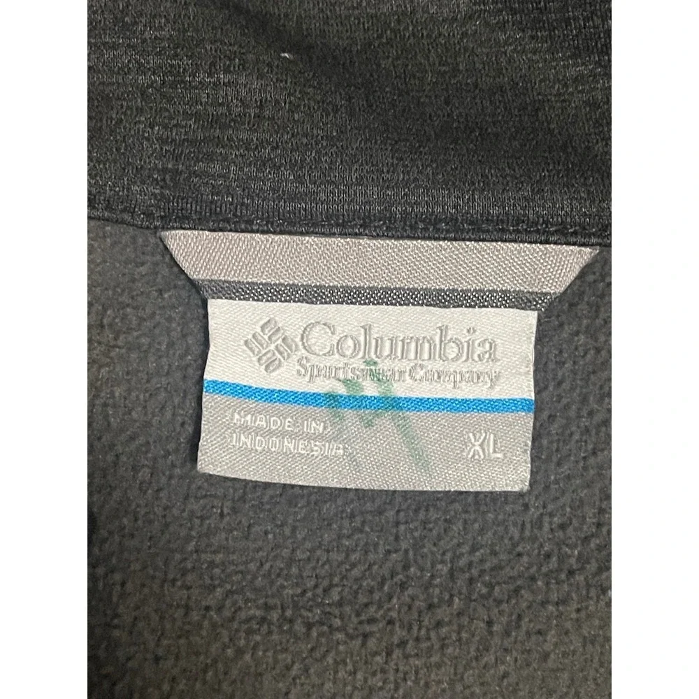 Columbia Womens XL Full Zip Fleece Jacket Charcoal Heather Black Mock Neck XL